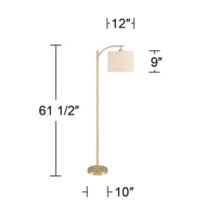 360 Lighting Modern Downbridge Floor Lamp 61 1/2" Tall Warm Gold Metal Off-White Linen Drum Shade For Living Room Reading Bedroom -Adesso Shop GUEST 1d27ffbd 9b4e 4884 98e4 384746872fc2