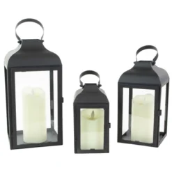 Northlight Set Of 3 Black Traditional Style Candle Lanterns 12.75" -Adesso Shop GUEST 1e1fb224 8b39 491f b220 31508a2dac4b