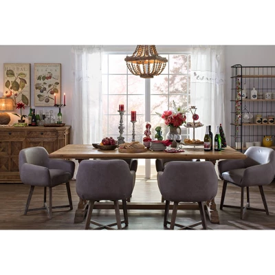 Wood/Metal Framed Chandelier With Wood Bead Draping Cream - Storied Home 6 Wood/Metal Framed Chandelier With Wood Bead Draping Cream - Storied Home - Image 4