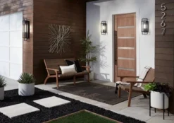 Possini Euro Design Jericho Modern Outdoor Wall Light Fixture Textured Black Metal 19" Clear Glass Panel For Post Exterior Barn Deck House Porch Yard -Adesso Shop GUEST 1eaf0516 dc40 45f7 bba9 42f440f22d44