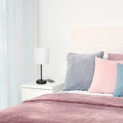 19.5" Bedside USB Port Feature Metal Table Desk Lamp Black With White Fabric Shade - Creekwood Home -Adesso Shop GUEST 1f596741 4c2d 433d a2e1 ab1ef5f1dfbc