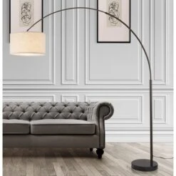 FC Design Modern 81" Tall Standing Adjustable Arched Floor Lamp With Drum Shade And Marble Base -Adesso Shop GUEST 1f9461d0 e03f 4726 93dd 6e7f068de261