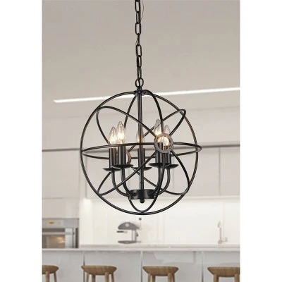 18" X 18" X 14" 5-Light Meila Chandelier Black - Warehouse Of Tiffany 4 18" X 18" X 14" 5-Light Meila Chandelier Black - Warehouse Of Tiffany - Image 2