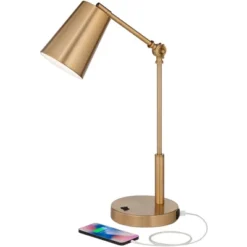 360 Lighting Industrial Modern Desk Lamp With USB And AC Power Outlet 23.5" High Antique Brass Metal For Living Room Bedroom House Bedside 11 360 Lighting Industrial Modern Desk Lamp With USB And AC Power Outlet 23.5" High Antique Brass Metal For Living Room Bedroom House Bedside -Adesso Shop GUEST 23694765 856c 4e21 a517 2f0e3511b1b3