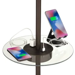 360 Lighting Caper Modern Floor Lamps With Tray Table 60 1/2" Tall Set Of 2 Bronze USB And Outlet Off White Fabric Drum Shade For Living Room Bedroom 12 360 Lighting Caper Modern Floor Lamps With Tray Table 60 1/2" Tall Set Of 2 Bronze USB And Outlet Off White Fabric Drum Shade For Living Room Bedroom -Adesso Shop GUEST 25178af4 1c81 47b3 a794 16d28fc00ba3