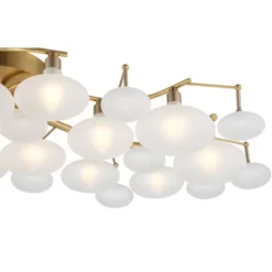 Possini Euro Design Lilypad Modern Ceiling Light Semi Flush Mount Fixture 30 1/4" Wide Warm Brass 12-Light Frosted Glass Shade For Bedroom Living Room 11 Possini Euro Design Lilypad Modern Ceiling Light Semi Flush Mount Fixture 30 1/4" Wide Warm Brass 12-Light Frosted Glass Shade For Bedroom Living Room -Adesso Shop GUEST 25c5026d 3f54 4152 b95b 778abc33adbe