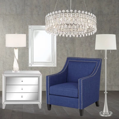 Possini Euro Design Alyssa Chrome Drum Chandelier 23 1/2" Wide Modern Crystal 12-Light LED Fixture For Dining Room Kitchen Island Entryway Bedroom 10 Possini Euro Design Alyssa Chrome Drum Chandelier 23 1/2" Wide Modern Crystal 12-Light LED Fixture For Dining Room Kitchen Island Entryway Bedroom - Image 8