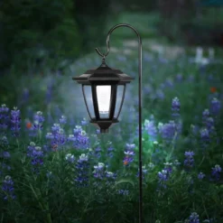 Solar Outdoor Lantern Black - Alpine Corporation