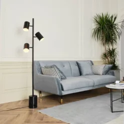63" 3-Light Pratt Floor Lamp With Large Faux Marble Weighted Base Matte Black - Globe Electric 9 63" 3-Light Pratt Floor Lamp With Large Faux Marble Weighted Base Matte Black - Globe Electric -Adesso Shop GUEST 2723a337 2ee5 4750 8369 e6767f1eb398
