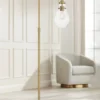 Possini Euro Design Vaile Modern 66" Tall Chairside Arc Floor Lamp Warm Gold Metal Clear Seeded Glass Shade For Living Room Reading Home -Adesso Shop GUEST 277dad12 d7a0 4ab7 9e0b c5403880720e
