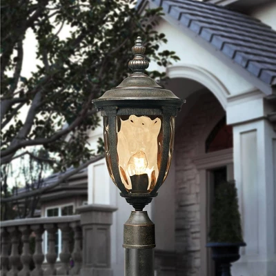 John Timberland Bellagio Rustic Outdoor Post Light Veranda Bronze With Pole 103" Champagne Glass For Exterior Barn Deck House Porch Yard Patio Outside 3 John Timberland Bellagio Rustic Outdoor Post Light Veranda Bronze With Pole 103" Champagne Glass For Exterior Barn Deck House Porch Yard Patio Outside