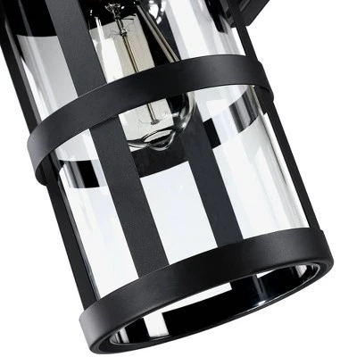 Glass Outdoor Wall Light Black - Wellfor 4 Glass Outdoor Wall Light Black - Wellfor - Image 2