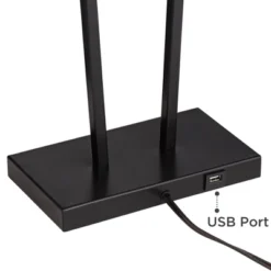 360 Lighting Cole Modern Table Lamps 27" Tall Set Of 2 Black Metal With USB Charging Ports White Rectangular Shade For Bedroom Living Room Bedside -Adesso Shop GUEST 27d1aa8e d3fb 4128 9f92 988a3383baae