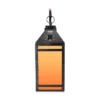 Solar Portable Hanging Outdoor Lantern With Hanger And Flame/Still Light Black - Techko Maid
