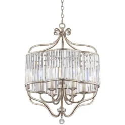 Vienna Full Spectrum Stella Antique Soft Silver Chandelier 22" Wide French Crystal Glass 6-Light Fixture For Dining Room House Foyer Kitchen Island -Adesso Shop GUEST 28eab6ac 460d 4509 abd2 43b93ec62b5f