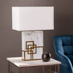 Bramp Table Lamp White/Gold (Includes LED Light Bulb) - Southern Enterprises 10 Bramp Table Lamp White/Gold (Includes LED Light Bulb) - Southern Enterprises -Adesso Shop GUEST 29dff1a9 5b27 4b8a b8ca d0f42872368f