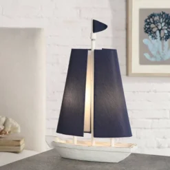 Moulded Sail Boat Table Lamp With Two U-Shaped Shades Blue/White - StyleCraft -Adesso Shop GUEST 2b91faf2 af22 47f0 953d dce8db3a136b