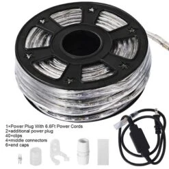 Costway 100' 2 Wire LED Rope Light Christmas Decorative Party In/Outdoor 110V Cool White -Adesso Shop GUEST 2be6f237 245e 4873 9a07 972db94e124e