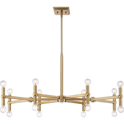 Possini Euro Design Marya Satin Brass Chandelier 37" Wide Modern 24-Light Fixture For Dining Room House Foyer Kitchen Island Entryway Bedroom Home 6 Possini Euro Design Marya Satin Brass Chandelier 37" Wide Modern 24-Light Fixture For Dining Room House Foyer Kitchen Island Entryway Bedroom Home - Image 4