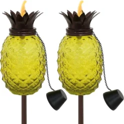Sunnydaze Decor Sunnydaze Outdoor Adjustable Height 3-in-1 Glass Tropical Pineapple Torches With Connected Snuffs And Metal Poles - 2pk 18 Sunnydaze Decor Sunnydaze Outdoor Adjustable Height 3-in-1 Glass Tropical Pineapple Torches With Connected Snuffs And Metal Poles - 2pk -Adesso Shop GUEST 2c29fb88 1853 4314 a960 123f447ed1ba