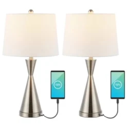 (Set Of 2) 26" Colton Classic French Country Iron LED Table Lamp With USB Charging Port (Includes LED Light Bulb) - JONATHAN Y -Adesso Shop GUEST 2d4920f5 1909 4e75 a125 b0e9816a6e5b