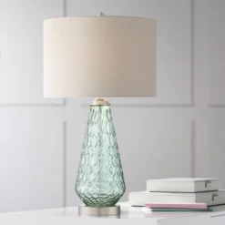 360 Lighting Julia 26 3/8" Tall Modern Coastal Table Lamps Set Of 2 Seafoam Green Glass Living Room Bedroom Bedside Nightstand House Off-White Shade -Adesso Shop GUEST 2ea45395 f97c 424b 8103 509060c86929
