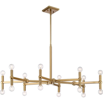 Possini Euro Design Marya Satin Brass Chandelier 37" Wide Modern 24-Light Fixture For Dining Room House Foyer Kitchen Island Entryway Bedroom Home 8 Possini Euro Design Marya Satin Brass Chandelier 37" Wide Modern 24-Light Fixture For Dining Room House Foyer Kitchen Island Entryway Bedroom Home - Image 6