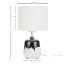 18" Black/White Abstract Splash Ceramic Table Lamp - Nourison -Adesso Shop GUEST 309e5b99 ff65 45a0 becf eb7a4353f41f