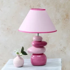 17.25" Contemporary Ceramic Stacking Stones Table Desk Lamp Pink - Creekwood Home -Adesso Shop GUEST 332770eb 8f0b 4d6a bb34 a3004b1bf411