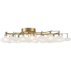 Possini Euro Design Lilypad Modern Ceiling Light Semi Flush Mount Fixture 30 1/4" Wide Warm Brass 12-Light Frosted Glass Shade For Bedroom Living Room 12 Possini Euro Design Lilypad Modern Ceiling Light Semi Flush Mount Fixture 30 1/4" Wide Warm Brass 12-Light Frosted Glass Shade For Bedroom Living Room -Adesso Shop GUEST 33788483 ffe4 4301 86eb dd4cbc3b2b2c