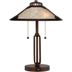 Franklin Iron Works Samuel Industrial Desk Lamp 20" High Rubbed Bronze With USB Charging Port Natural Mica Shade For Bedroom Living Room Bedside Desk -Adesso Shop GUEST 3622d138 1f40 4ea5 b00a 1d902a2f2ae3