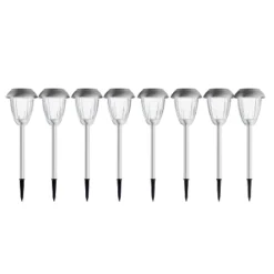 Nature Spring Stainless Steel Solar Path Lights - 16", Gunmetal Finish, Set Of 8 -Adesso Shop GUEST 3658c1bf 5225 4935 9c06 c41f0587d76d