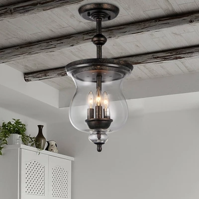 12" X 17" X 12" 3-Light Madigan Pendant Brown - Warehouse Of Tiffany 4 12" X 17" X 12" 3-Light Madigan Pendant Brown - Warehouse Of Tiffany - Image 2