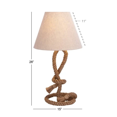 26" Rustic Jute Table Lamp Brown - Olivia & May 4 26" Rustic Jute Table Lamp Brown - Olivia & May - Image 2
