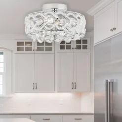 11.5" Olivia Semi-Flush Mount Pendant Metallic Silver - River Of Goods -Adesso Shop GUEST 38651609 e489 4d26 be32 79a514bab732