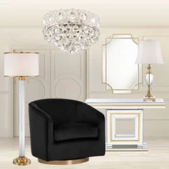 Vienna Full Spectrum Moira Vintage Ceiling Light Flush Mount Fixture 16" Wide Satin Nickel 6-Light Clear Crystal Balls For Bedroom Kitchen Living Room -Adesso Shop GUEST 3870a006 d36a 4720 9a3f 28068ade7a0f