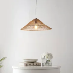 20.25" 1-Light Nova Farmhouse Coastal Rattan LED Pendant Brown - JONATHAN Y 30 20.25" 1-Light Nova Farmhouse Coastal Rattan LED Pendant Brown - JONATHAN Y -Adesso Shop GUEST 3945ee33 09d5 4412 85a6 34c38ef857f1