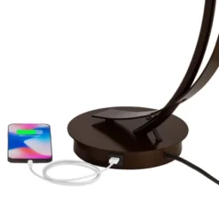 Possini Euro Design Modern Accent Table Lamp With USB Port Filament LED 22.5" High Bronze Metal Glass Dome Shade For Living Room Desk Bedroom -Adesso Shop GUEST 3a0ec40d ca77 4c27 a7c5 97afa95de114