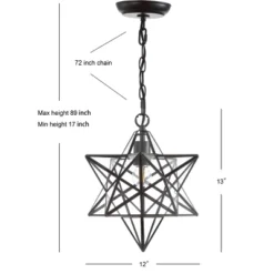 12" Stella Moravian Star Metal/Clear Glass LED Pendant - Jonathan Y -Adesso Shop GUEST 3a174f0b 35f9 4043 98c1 e66912ffa681