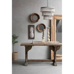 3-Tier Round Metal Chandelier With 3 Lights And Hanging Wood Beads Cream - Storied Home 26 3-Tier Round Metal Chandelier With 3 Lights And Hanging Wood Beads Cream - Storied Home -Adesso Shop GUEST 3a254815 b9a2 41b9 8059 aad664ce6794