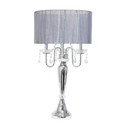 Romantic Sheer Shade Table Lamp With Hanging Crystals - Elegant Designs -Adesso Shop GUEST 3a68c943 547f 4170 9dd7 852c1912b7ae