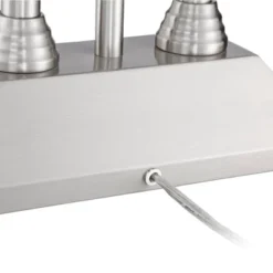 Possini Euro Design Dexter Modern Table Lamp 26" High Brushed Nickel With USB And AC Power Outlet In Base LED Reading Light White Shade For Home Desk -Adesso Shop GUEST 3a8c872a a116 4033 b7b4 911a917e8042