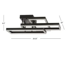 28.25" Metal Turing Geometric Flush Mount (Includes Energy Efficient Light Bulb) Black - JONATHAN Y -Adesso Shop GUEST 3ac76416 4ddc 4bdb 8066 c211d1eca2a6