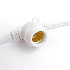 Novelty Lights Globe Outdoor String Lights With 80 In-Line Sockets White Wire 100 Feet