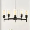 24" LED 5-Light Orpheus Industrial Iron Cylinder Chandelier Oil Rubbed Bronze/Clear - JONATHAN Y