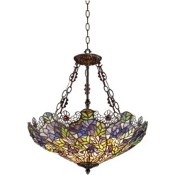 Robert Louis Tiffany Bronze Pendant Chandelier 22" Wide Rustic Floral Garden Stained Glass 3-Light Fixture For Dining Room House Foyer Kitchen Island 15 Robert Louis Tiffany Bronze Pendant Chandelier 22" Wide Rustic Floral Garden Stained Glass 3-Light Fixture For Dining Room House Foyer Kitchen Island -Adesso Shop GUEST 3b52fb14 5bd9 4880 91fa 5110f5c3d38d