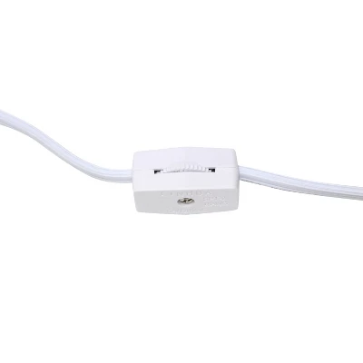 11.81" Traditional Petite Metal Stick Bedside Table Desk Lamp In Chrome With Fabric Shade Gray - Creekwood Home 4 11.81" Traditional Petite Metal Stick Bedside Table Desk Lamp In Chrome With Fabric Shade Gray - Creekwood Home - Image 2