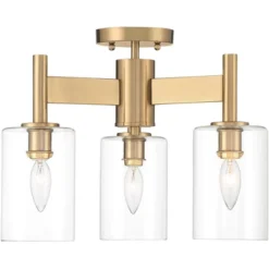 Possini Euro Design Lantico Modern Ceiling Light Semi Flush Mount Fixture 17" Wide Gold 3-Light Clear Glass For Bedroom Kitchen Living Room Hallway 14 Possini Euro Design Lantico Modern Ceiling Light Semi Flush Mount Fixture 17" Wide Gold 3-Light Clear Glass For Bedroom Kitchen Living Room Hallway -Adesso Shop GUEST 3c78a798 cd4c 4ab6 8cfe 463618fe276f