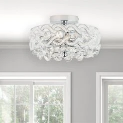 11.5" Olivia Semi-Flush Mount Pendant Metallic Silver - River Of Goods -Adesso Shop GUEST 3d083cd5 249c 4ac9 ab84 ac4c95b46251