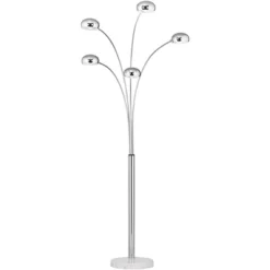 Possini Euro Design Modern Mid Century Arc Floor Lamp With USB Charging Port 5-Light 78" Tall Chrome Metal For Living Room Reading -Adesso Shop GUEST 3d20d33d c638 449a a327 0b261ede3417